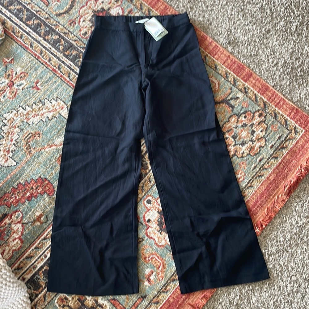 H&M linen blend wide leg pants